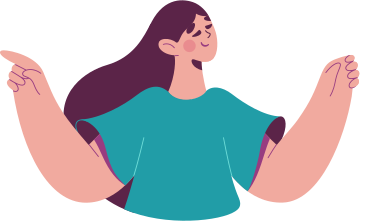 half of girl in green t-shirt with outstretched arms PNG, SVG