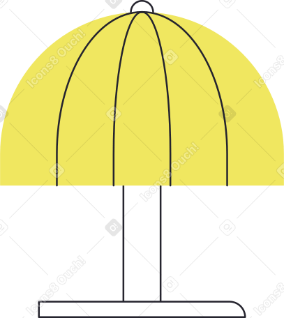 small table lamp with semisphere lampshade PNG, SVG