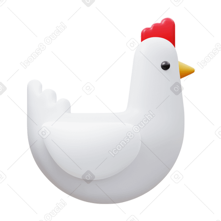 3D chicken PNG, SVG