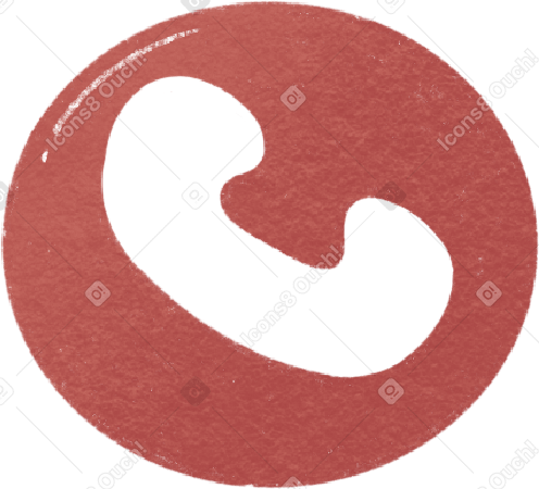 telephone handset sign in a red circle PNG, SVG