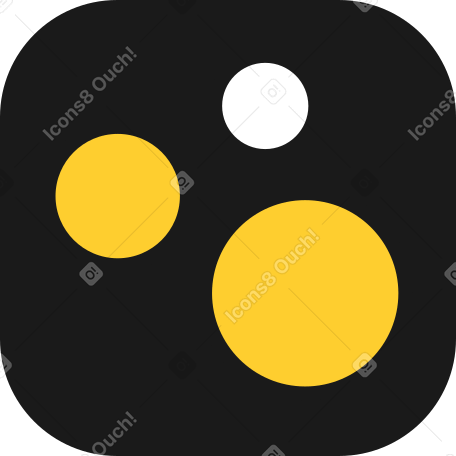 Tres círculos en un cuadrado negro PNG, SVG