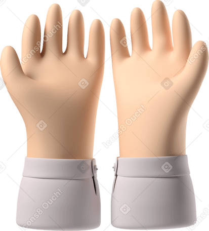 3D Empty cupped hands PNG, SVG