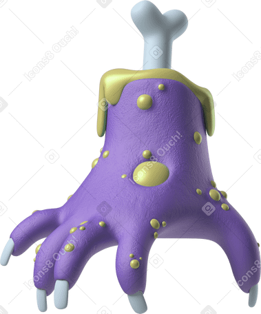 3D  фиолетовая паучья рука зомби в PNG, SVG