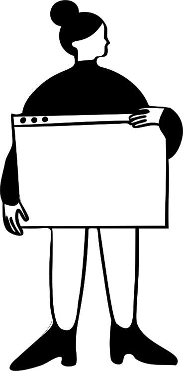 woman holding computer window PNG, SVG