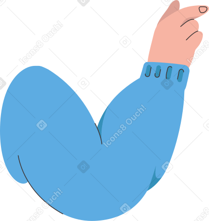 hand in a blue sweater PNG, SVG