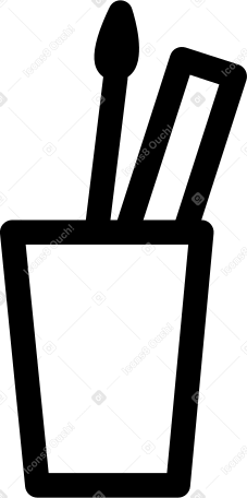 Tazza con pennello e righello PNG, SVG