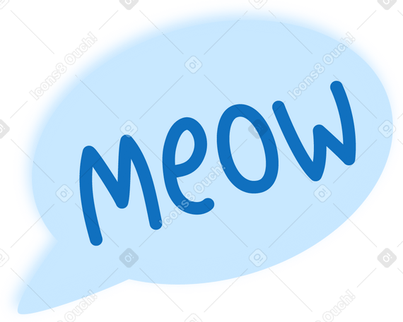speech bubble with meow word PNG, SVG