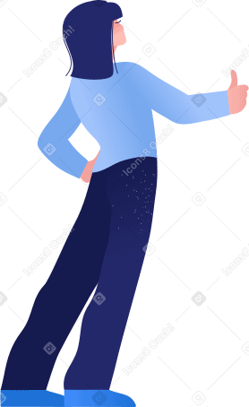 woman showing thumb up Illustration in PNG, SVG