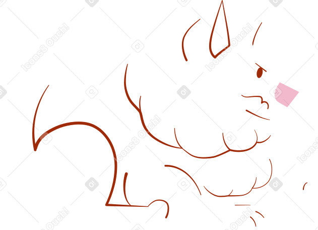 白いポメラニアン犬 のpngとsvgでのイラスト