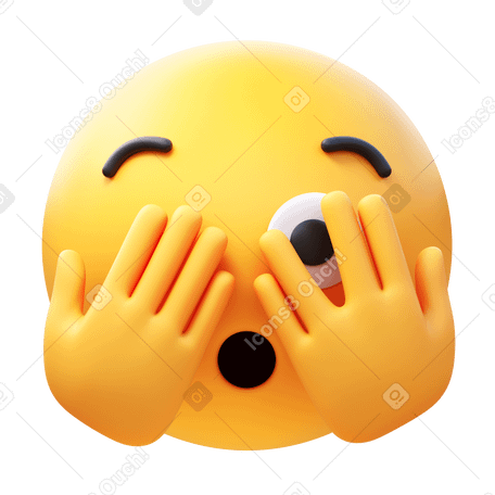 3D face with peeking eye Illustration in PNG, SVG