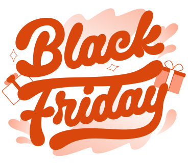 Lettering Black Friday with gifts and pastel clouds text PNG, SVG