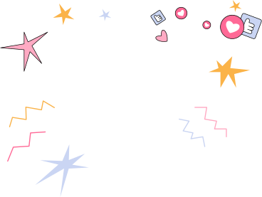 background with stars likes and hearts PNG, SVG