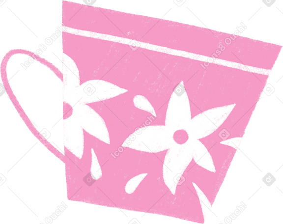patterned pink cup Illustration in PNG, SVG