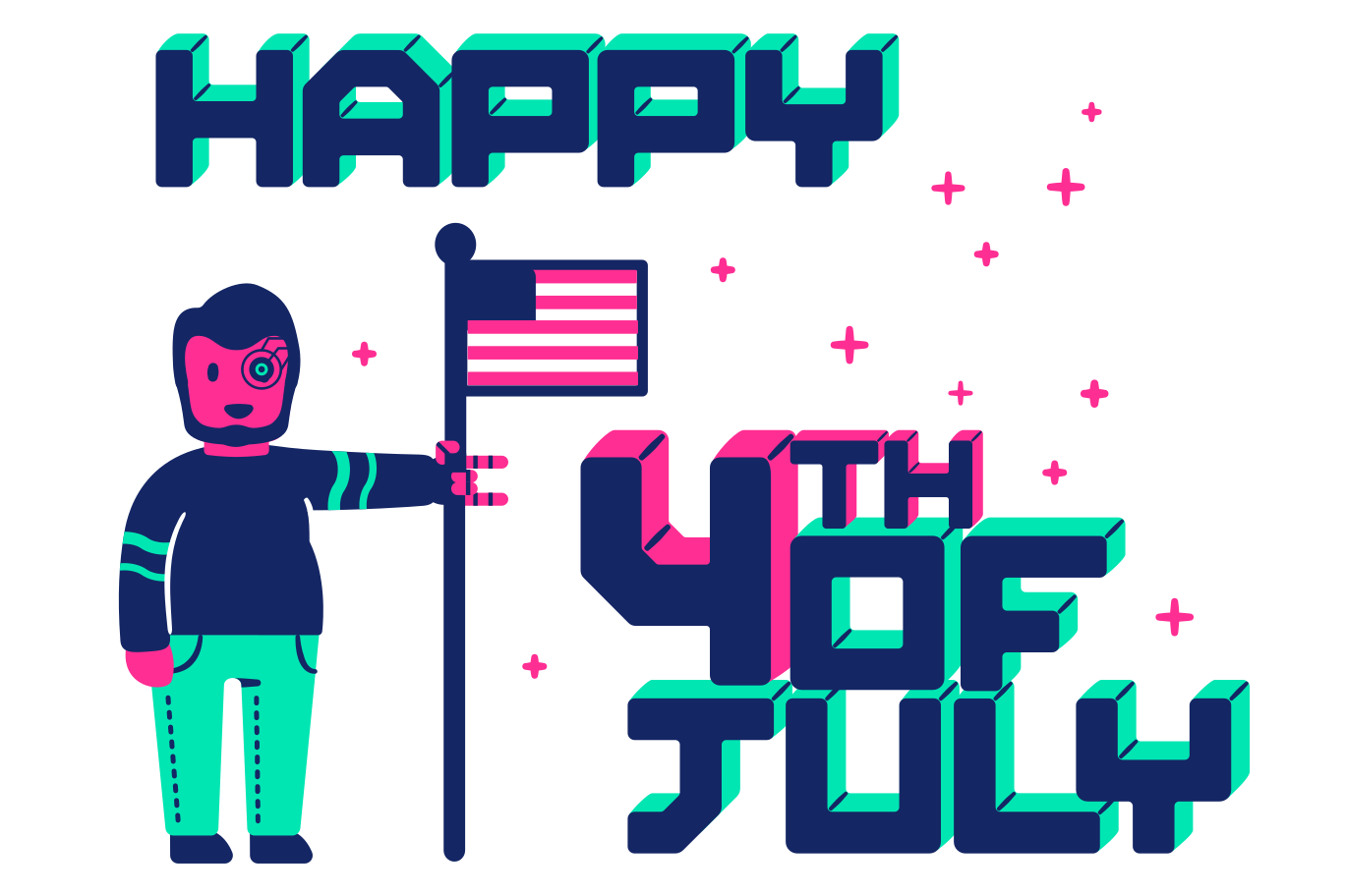 Happy 4th of july Illustration in PNG, SVG