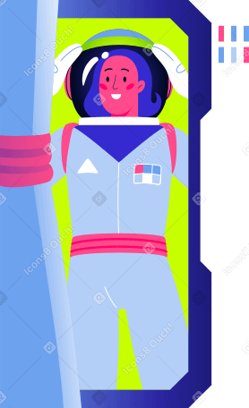 man astronaut looking out Illustration in PNG, SVG