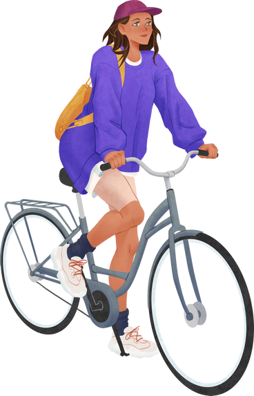 woman riding bicycle PNG, SVG