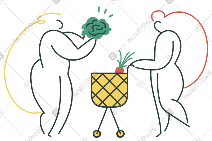 妇女去杂货店买蔬菜 PNG, SVG