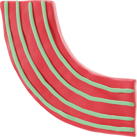 Arm in red sleeve with green stripes  Illustration in PNG, SVG