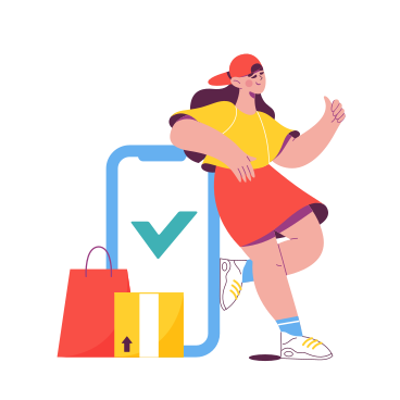 Woman getting online delivery PNG, SVG