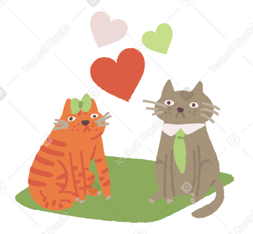 Cats love Illustration in PNG, SVG
