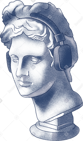 gypsum statue of david`s head PNG, SVG