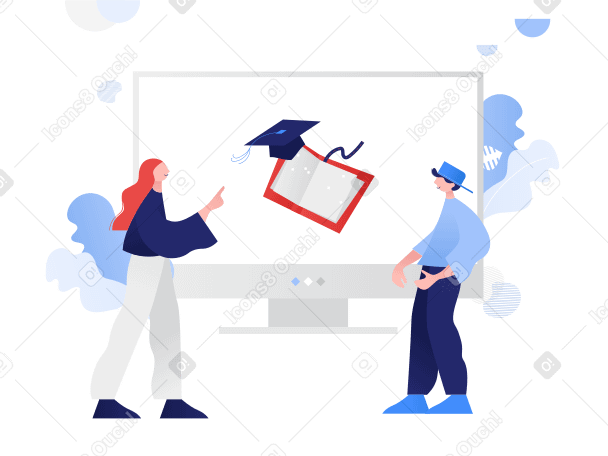 Online education  Illustration in PNG, SVG