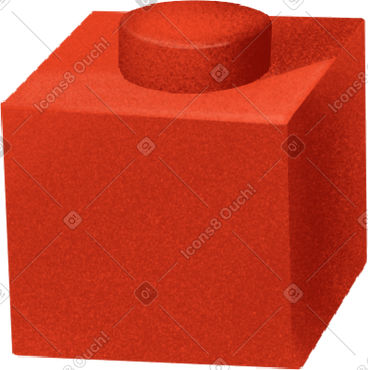 Red little lego brick PNG, SVG