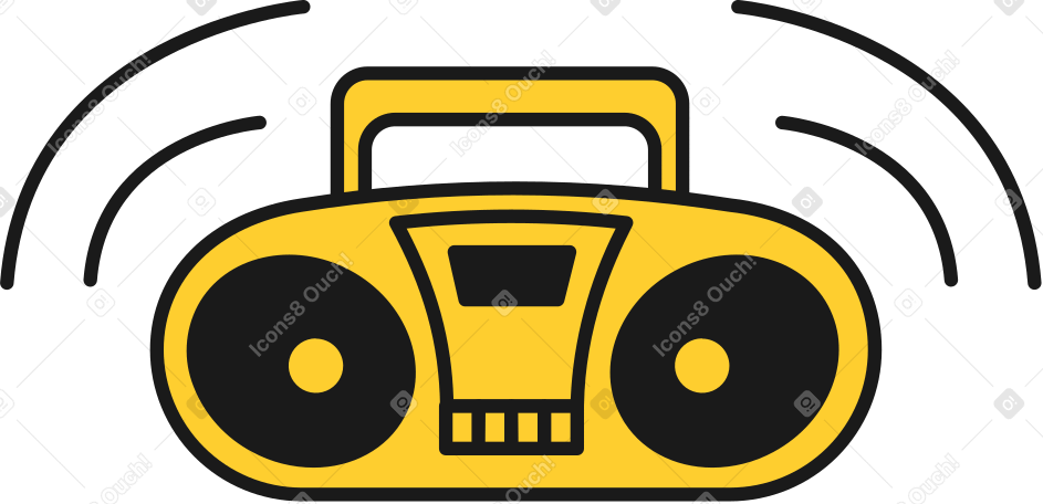 boombox Illustration in PNG, SVG