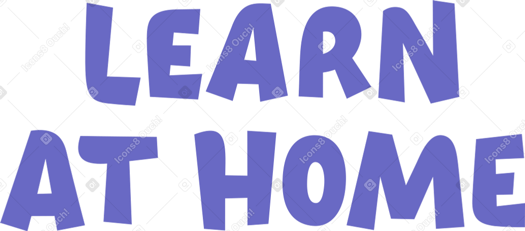 lilac lettering learn at home PNG、SVG