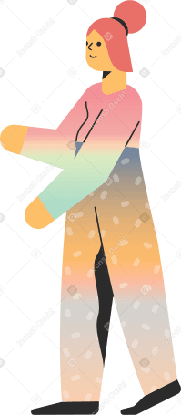 standing woman in polka dot pants PNG, SVG