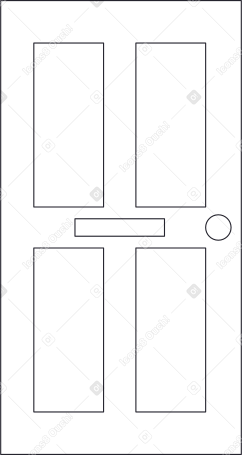 Контур закрытой белой двери в PNG, SVG