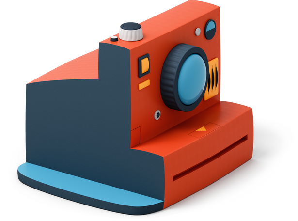 Side view of red instant camera Illustration in PNG, SVG