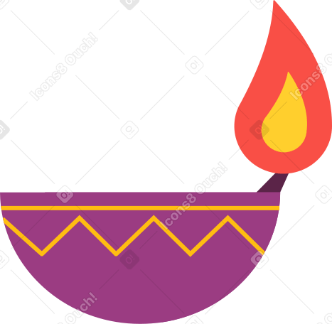 indian red candle in a bowl Illustration in PNG, SVG