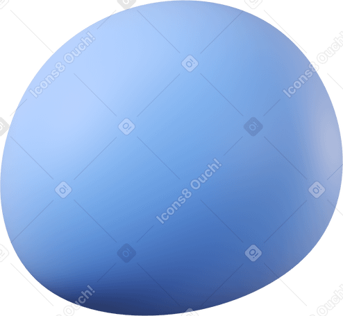 3D 3D blue round shape Illustration in PNG, SVG