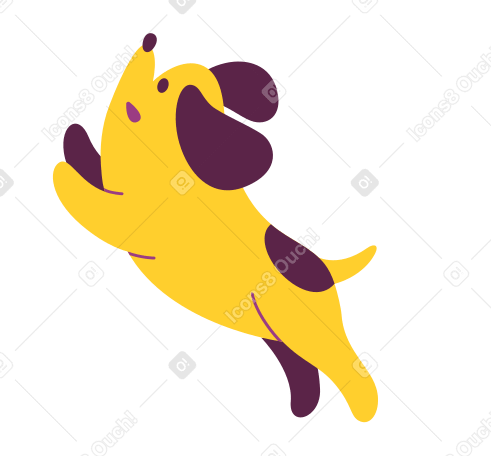 surprised dog raised its paws Illustration in PNG, SVG