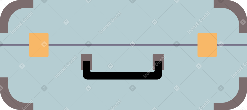 gray suitcase with a lock Illustration in PNG, SVG