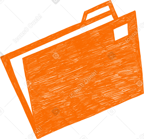 orange computer folder Illustration in PNG, SVG