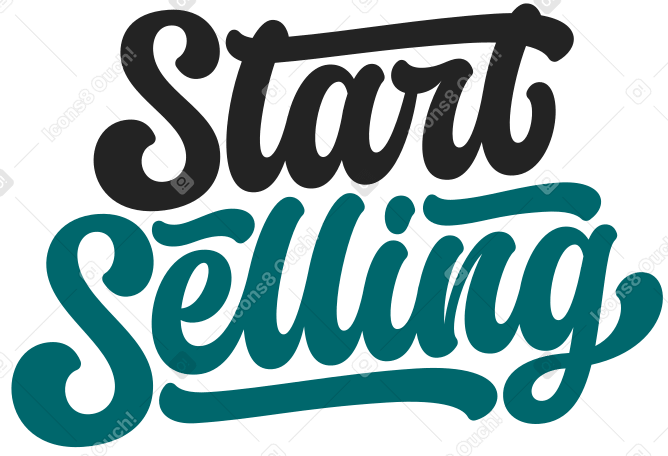 lettering start selling Illustration in PNG, SVG