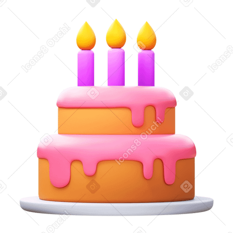 HD Pink & Brown Birthday Cake Cartoon Illustration PNG | Citypng