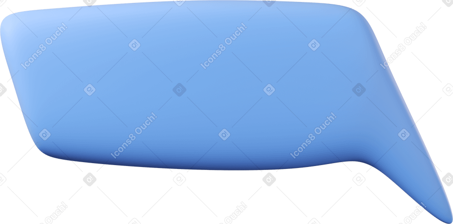 3D Rectangular blue speech bubble from the down right corner Illustration in PNG, SVG