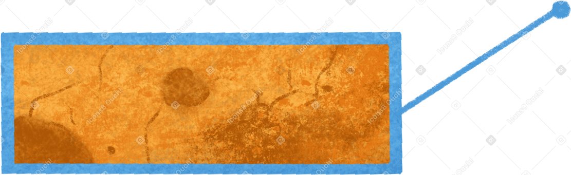 blue rectangle with orange spot inside в PNG, SVG