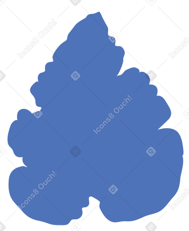 blue bumpy leaf Illustration in PNG, SVG