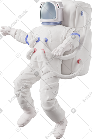 3D astronaut floating PNG, SVG