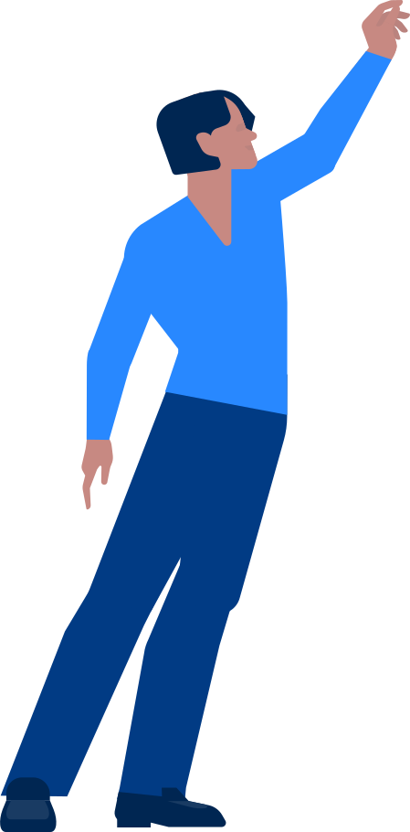 man with a raised hand Illustration in PNG, SVG