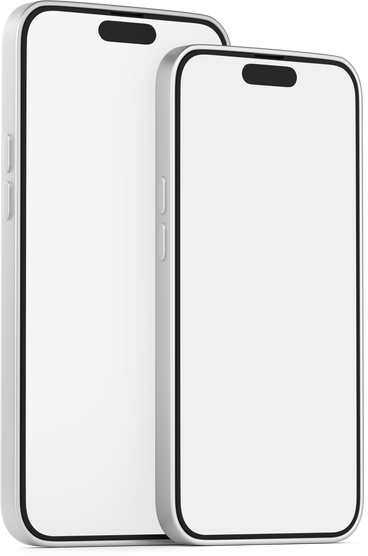 two phones with white screens PNG, SVG