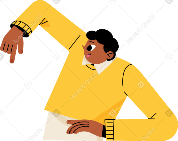 coach man in yellow sweater Illustration in PNG, SVG