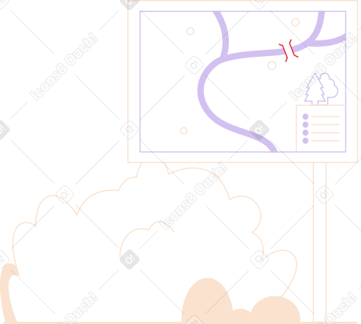 Cespugli e mappa turistica PNG, SVG