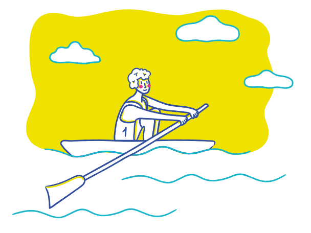 Canoeing Illustration in PNG, SVG