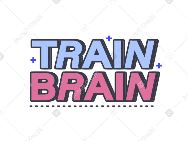 lettering train brain в PNG, SVG