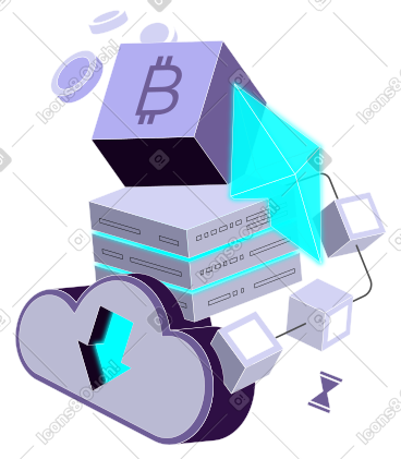 Cryptocurrency and cloud computing service PNG, SVG